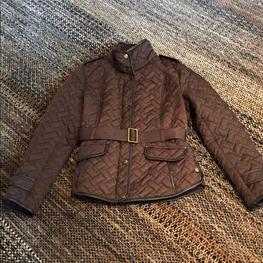 2X 🥰HP🎉Cole Haan Leather Trimmed Jacket